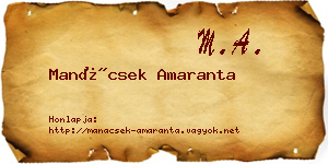 Manácsek Amaranta névjegykártya